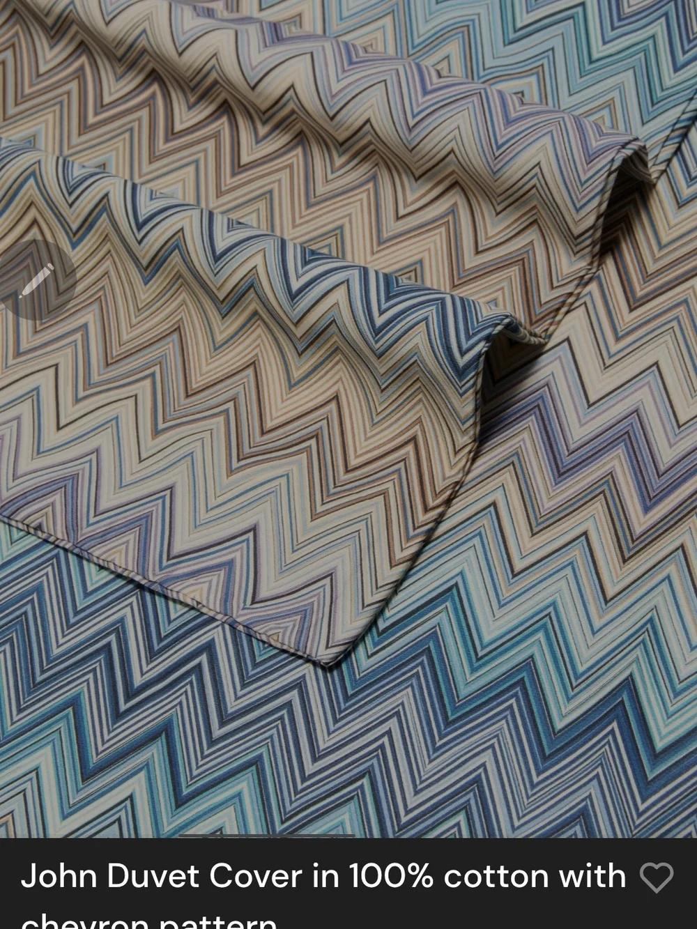 NWT Missoni Chevron John QUEEN Duvet  SET W/2 Shams. Made In ITALY. Never Opened